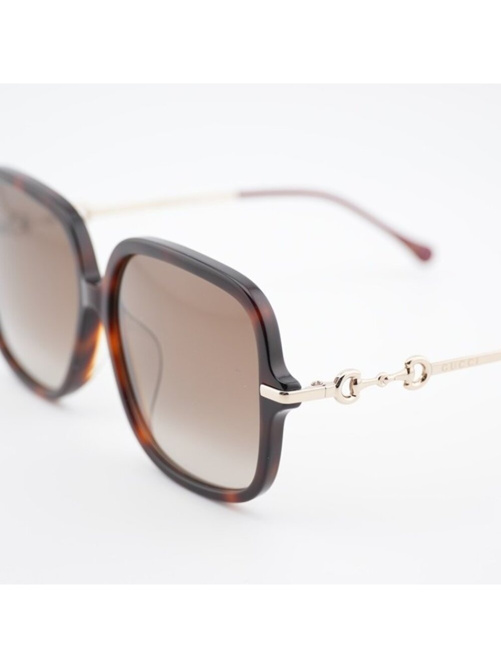 Gucci GG0884SA 002 Sunglasses Havana Square Frame, Brown Lenses - Picture 3 of 12